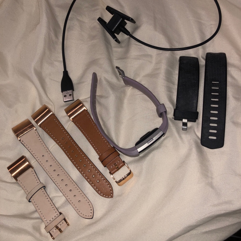 Fitbit Charge 2 w/ Charger and 4 bands